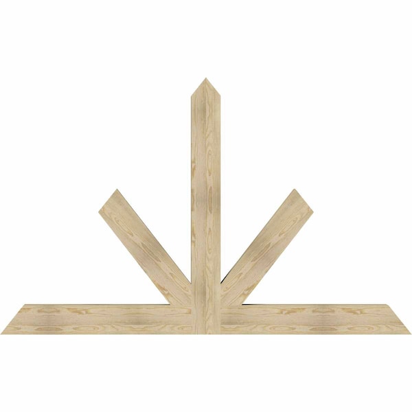 Ekena Millwork Saratoga Rough Sawn Timber Gable Bracket, Douglas Fir, 84"W x 53"H x 4"D x 6"F, 15/12 Pitch GBW084X53X0406SAR00RDF - main